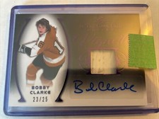 BOBBY CLARKE AUTO Patch 2023 Leaf In The Game Used #'d /25 Vignette Purple