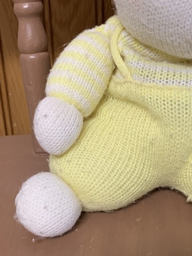 11" Vintage EDEN White Yellow Knit Teddy Bear Baby Stuffed Plush Toy READ - 第 5/24 張圖片
