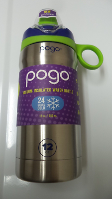 Pogo 12oz Stainless Steel Kids Water Bottle, Blue