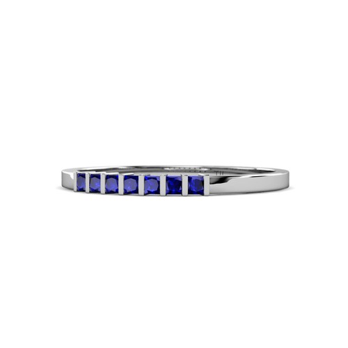 TriJewels Blue Sapphire Womens Wedding Band Stackable 0.39 ctw 14K Gold JP:88977 - 第 1/4 張圖片