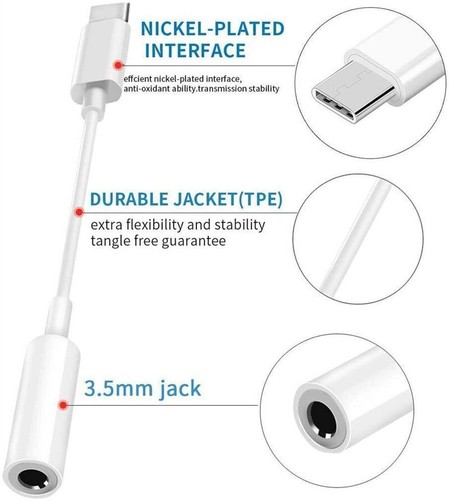 USB-C Type C to 3.5mm AUX Headphone Jack Adapter Lot For iPhone 15/Android Phone - Picture 2 of 15