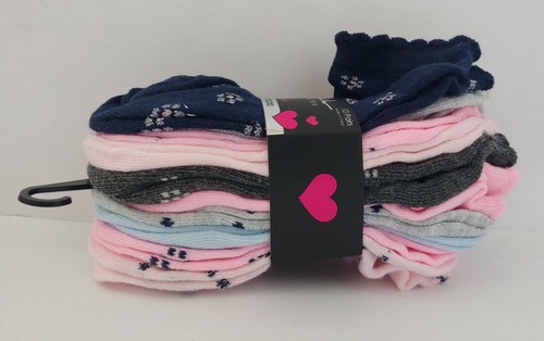 Nicole Miller 10 Pairs No Show Girls Socks Size 4-10 Pink Blue & Gray Varieties - Picture 6 of 7
