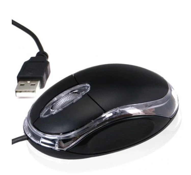 WIRED USB OPTICAL MOUSE FOR PC LAPTOP COMPUTER SCROLL WHEEL LED LIGHT BLACK MICE - Image 2 of 4