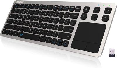 Wireless Keyboard 2.4G Touch TV with Easy Media Control Built-In Touchpad Mouse