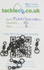 Flexi Ring Swivel, Carp Fishing Tackle Matt Black Swivel, Carp Rig Swivel, Size
