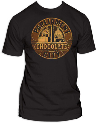 T-shirt Parliament Chocolate City - Licence Officielle - Coton 100% - Tailles S à 2XL - Noir