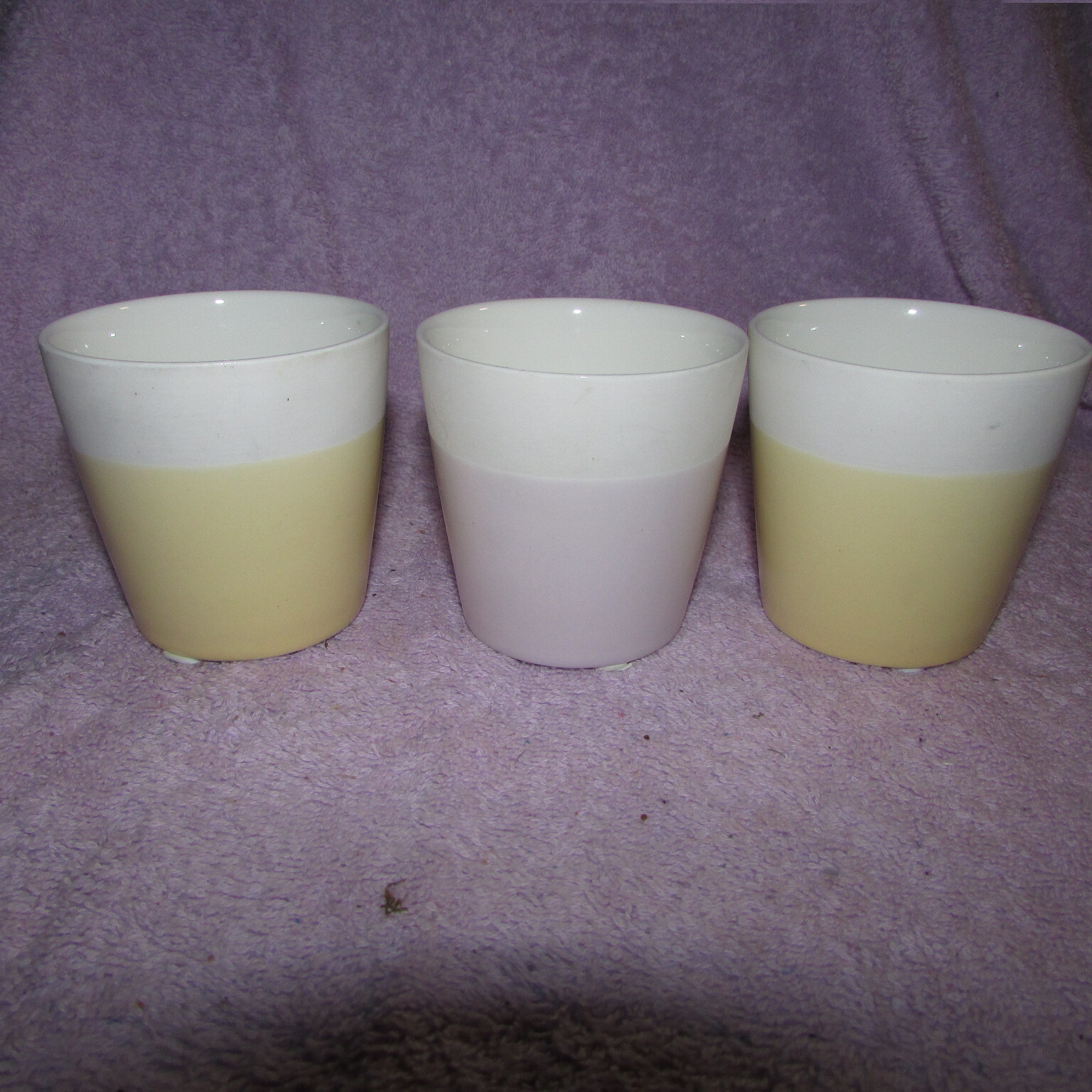 LOOK* 3 x Yankee Candle Pastel Hue Votive Candle Holders Lilac and Yellow