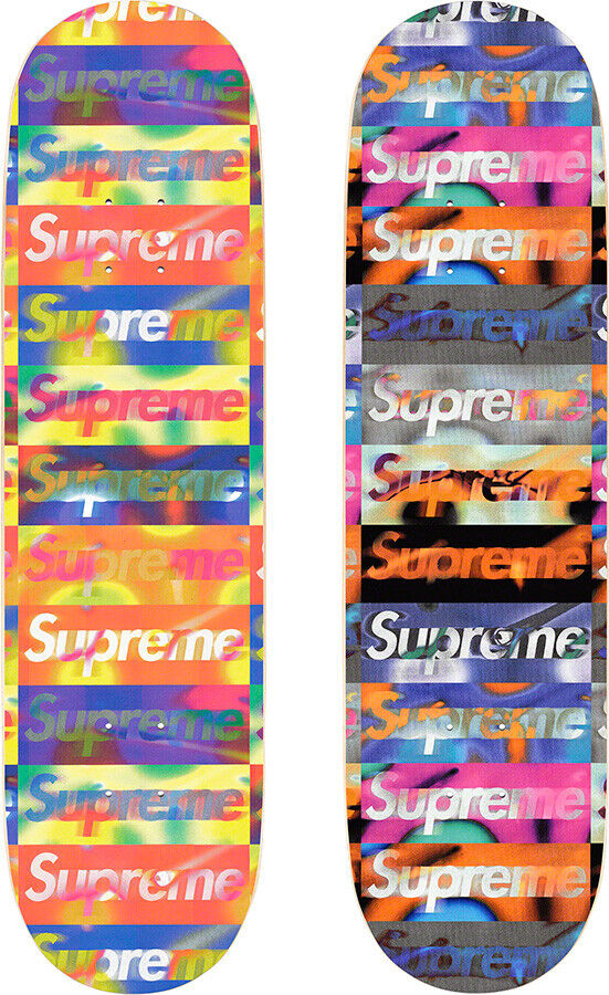 Supreme Distorted Logo Skateboard Deck Yellow Black S/S 20