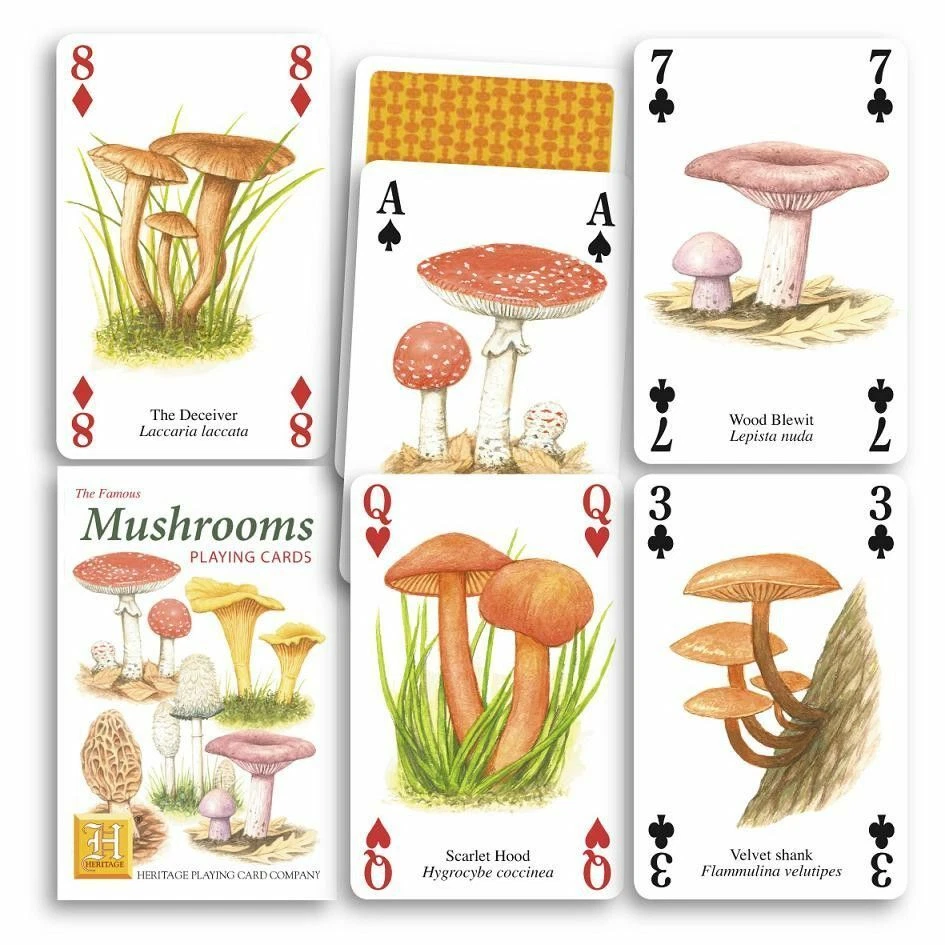 Mushrooms set of 52 playing cards + jokers