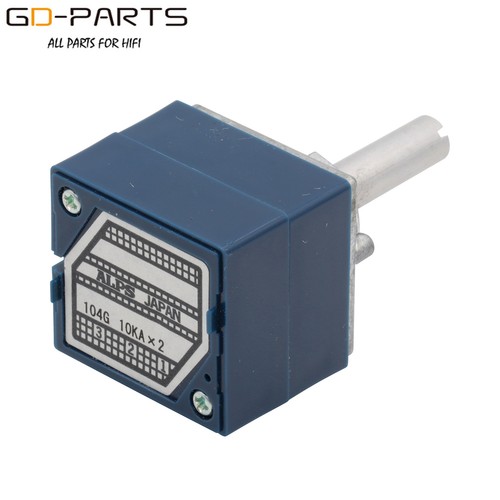 Japan ALPS 2x10KA Stereo Lautstärke Potentiometer Dämpfungsglied 6 mm Welle HIFI Audio 1P - Bild 1 von 3