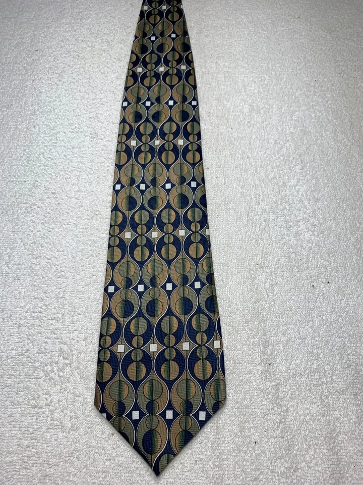 CORBATA HOMBRE EMBAJADOR AZUL MARINO VERDE BEIGE BLANCO 4 X 58 Foto 2 de 4