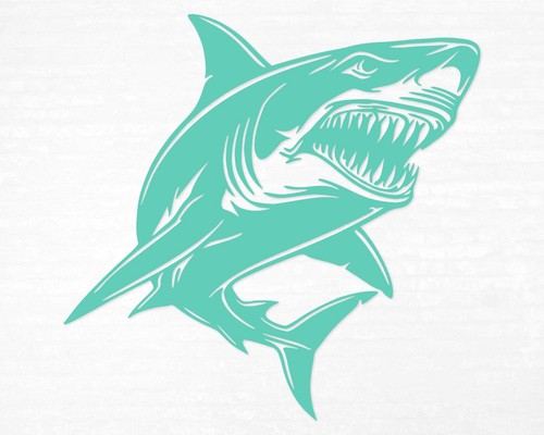 Great White Shark Decal - Unique Ocean Theme Vinyl Sticker - Picture 34 of 41