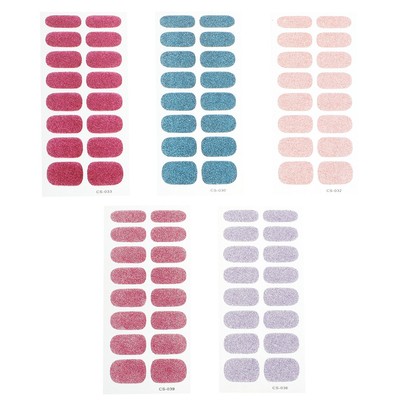  5 Sets Maniküre -Aufkleber -Set Fräulein Full-Cover-Nagelaufkleber