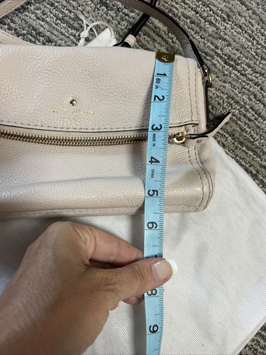 Kate Spade Cobble Hill Umhängetasche Marsala cremefarben Foldover Reißverschluss Leder Handtasche - Bild 9 von 11