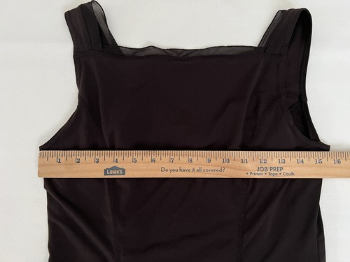 CAbi #839 Size M Black Stretch Sheer-Neckline Darts Tank Top 90s Y2K EUC - Picture 10 of 15