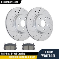 Front Brake Rotors and Pads for Toyota RAV4 2006-2018 Matrix 2009-2013 Drilled