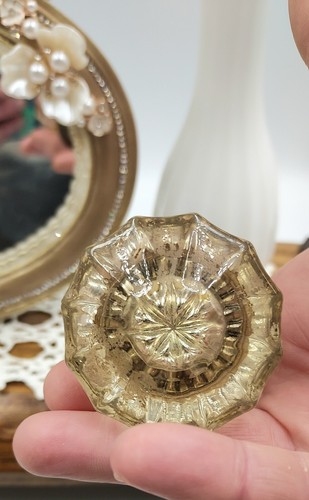 Bunny Tabletop Mirror Decor Handcrafted VIGNETTE Antique Glass Doorknob BLING ! - Picture 23 of 23