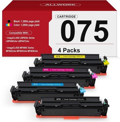 075 TONER CARTRIDGE 075H 4 PACK CANON REPLACEMENT LBP646Cdw MF665CDW MF662CDW