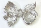 Vintage Silver Tone Icy Faux Pearl Bow Tie Brooch 24.4g — photo 3