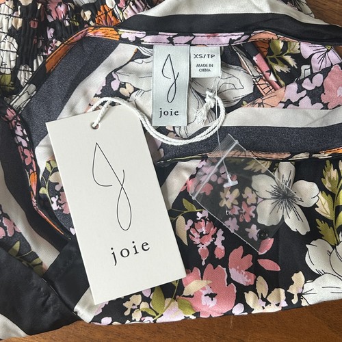 Top Joie Sin Mangas Diseño Floral Multicolor Cintura Ajustada Corbata Detalles Nuevo con Etiquetas Xs - Imagen 5 de 7