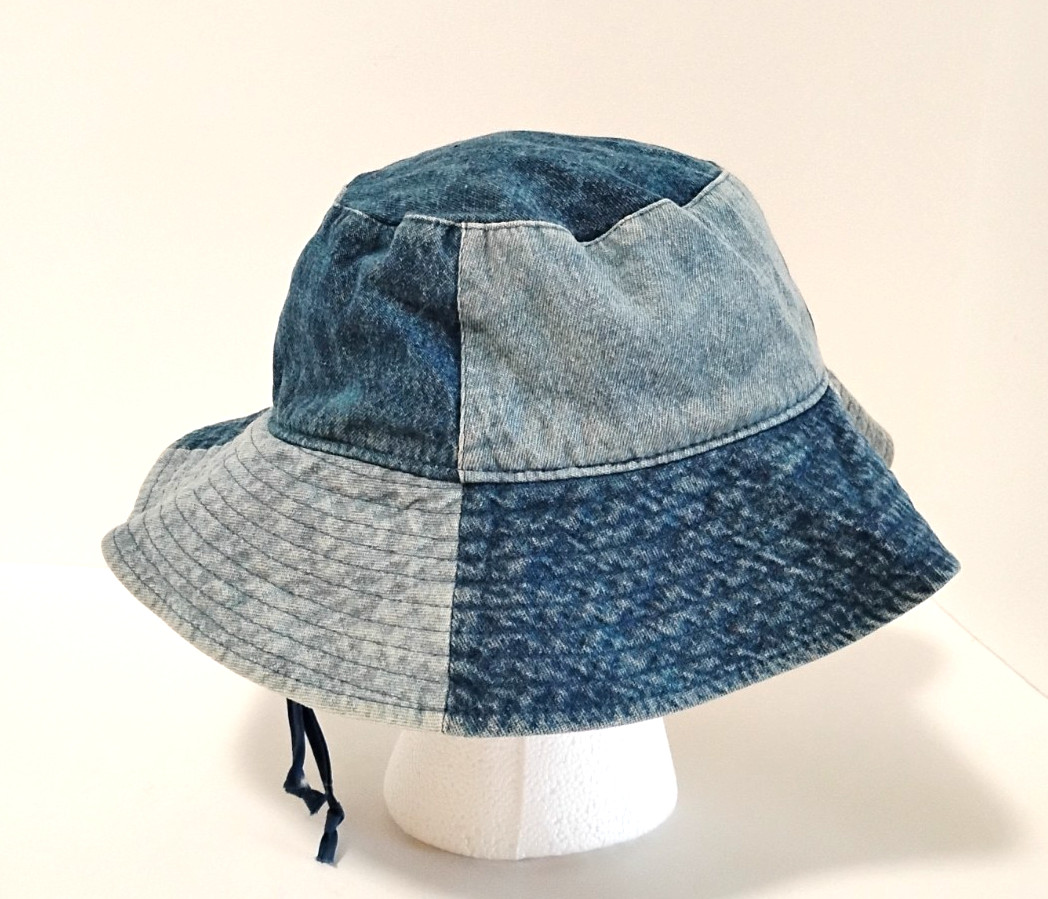 Universal Thread Blue Denim Patchwork Bucket Sun … - image 4