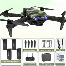 2026 Drone 4K HD Dual Camera WiFi FPV RC Foldable Quadcopter  4 Batteries