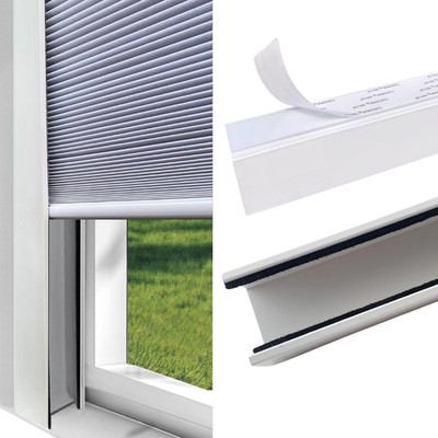 Blackout PVC Light Blocking Strips for Roller Blinds - 58'' (White, 2Pcs)