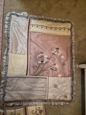 13 item bedding decor set Kidsline Fleur Lavender Rose Crib Comforter sheets etc