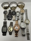 Mixed Brands Mens Watches All Metal Lot Of 13 For Parts Or Repair I19