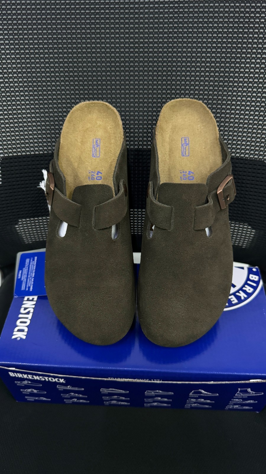 Birkenstock Boston Suede Soft Footbed Unisex Slip-Ons Clog-Mocha EU37-45
