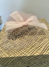 Vintage Light Pink Fascinator Hat w/ Bow Veil Saks Fifth Ave with box