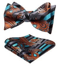 Bow Ties for Men Paisley Bowties Mens Self Tie Bow Tie and Grey  Orange