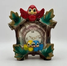 Vintage Lipper & Mann Cuckoo Clock Ceramic Wall Pocket Planter 1950’s Decor