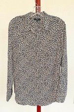 J Crew 100 Silk Leopard Print Long Sleeve Button Down Shirt Top 12 NWOT