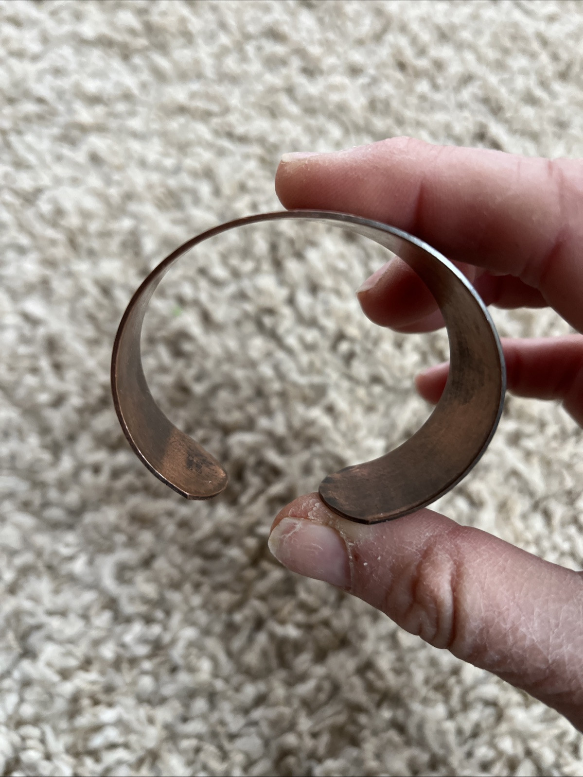 Vintage Solid Copper wide Cuff Bangle Bracelet - image 3