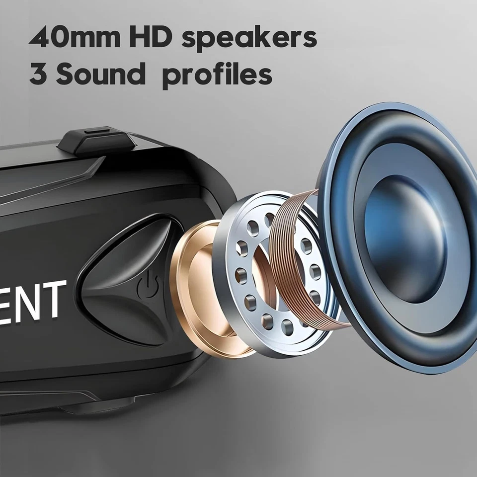 Q4 Motorcycle Bluetooth Communication System Headset Intercom, 4 Riders 1500M Mu - Image 3 of 4