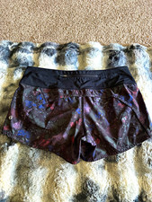 Lululemon Women s Athletic Running Shorts Floral Black Stretch Pockets