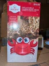 Red Crab Inflatable Airblow Berries  Holly Leaves, 3.5 ft. Christmas Holiday