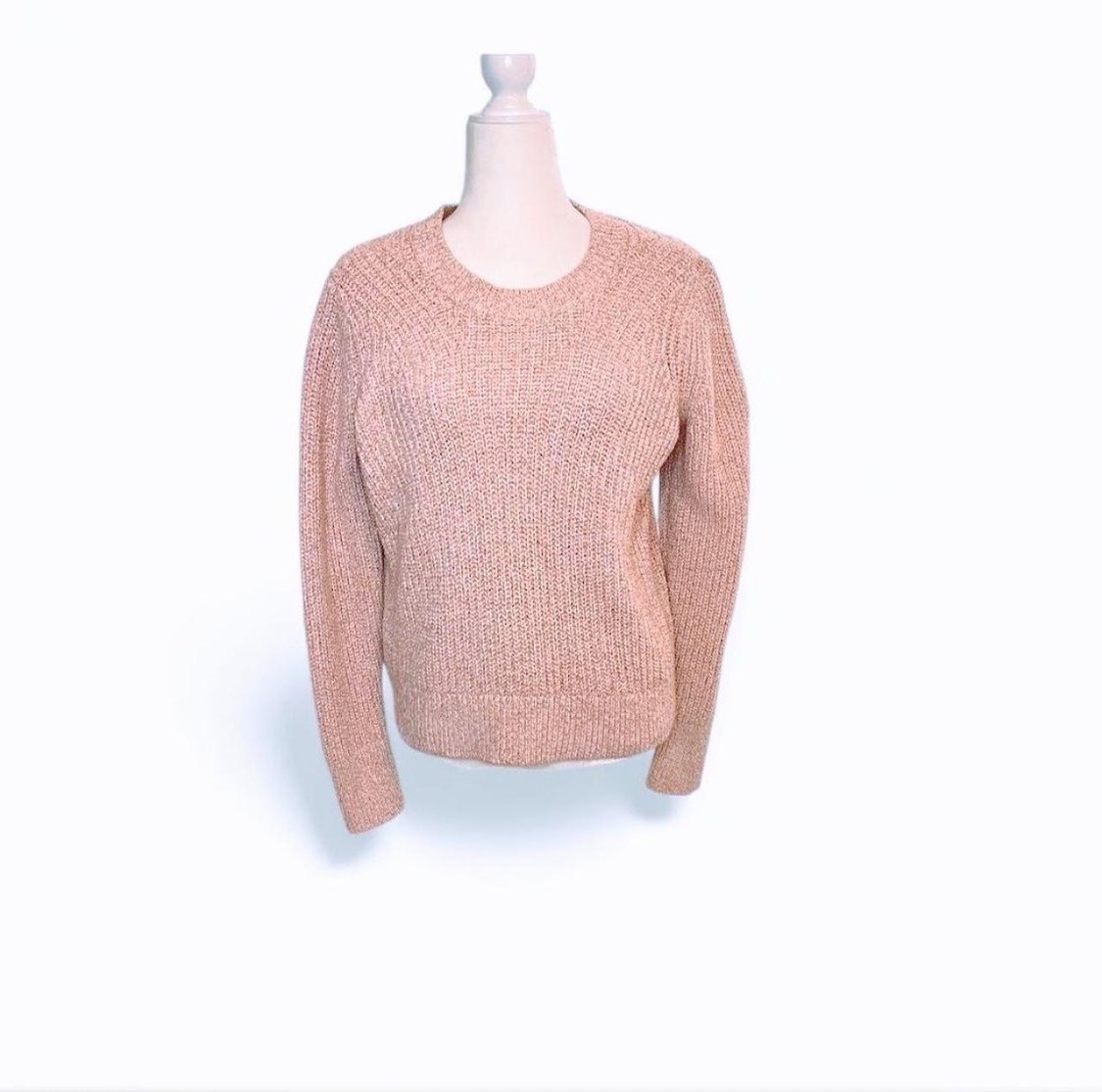 Banana Republic Chunky Knit Sweater Size M Muted Pink Wool Cotton Blend