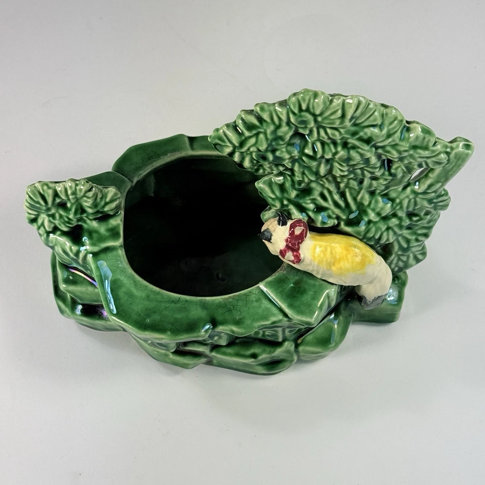 1957 McCoy Cat at Well Planter Stung by the Splendor of a Sudden Thought GREEN - Image 4 of 4