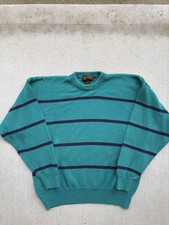 Vintage 90s Eddie Bauer Multicolor Knit Sweater Cotton Heavyweight Grandpa Style