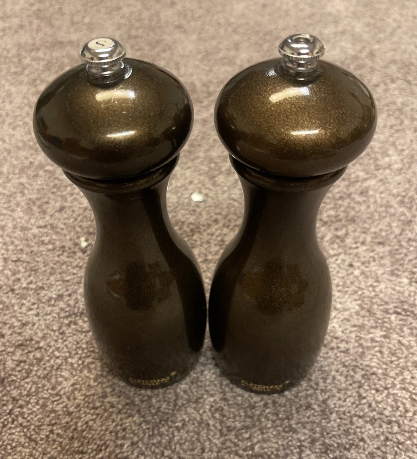Fletcher Mill Marsala 7” Salt And Pepper Mill/Grinders Walnut Finish Made In USA