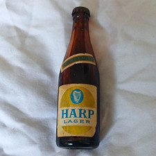Harp Lager Collectable Small Glass Beer Bottle with Original Label & Cap