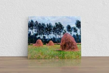 Claude Monet "Haystacks, Overcast Day" Canvas Print Wall Art Home Decor