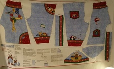 Cut and sew fabric panel DAISY KINGDOM SNOAH'S ARK INFANT OVERALLS ROMPER