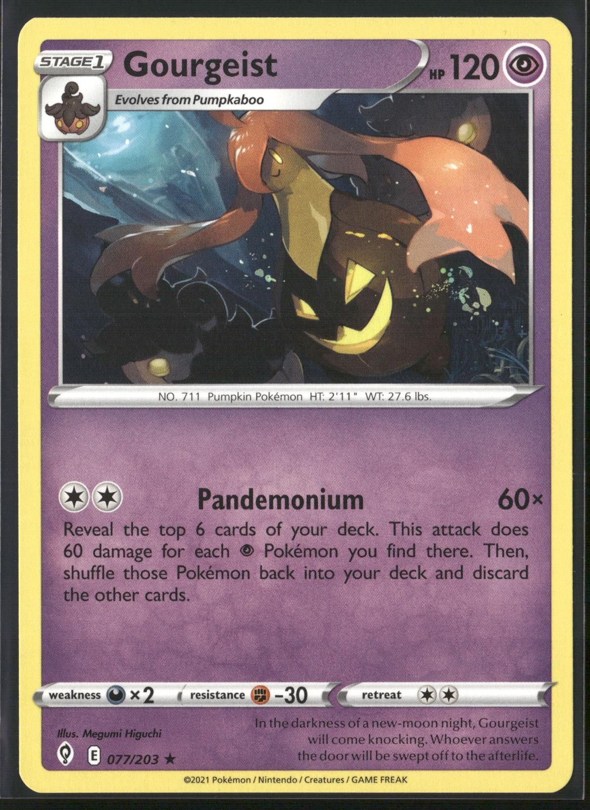 Gourgeist 077/203 Rare Evolving Skies Pokemon Near Mint