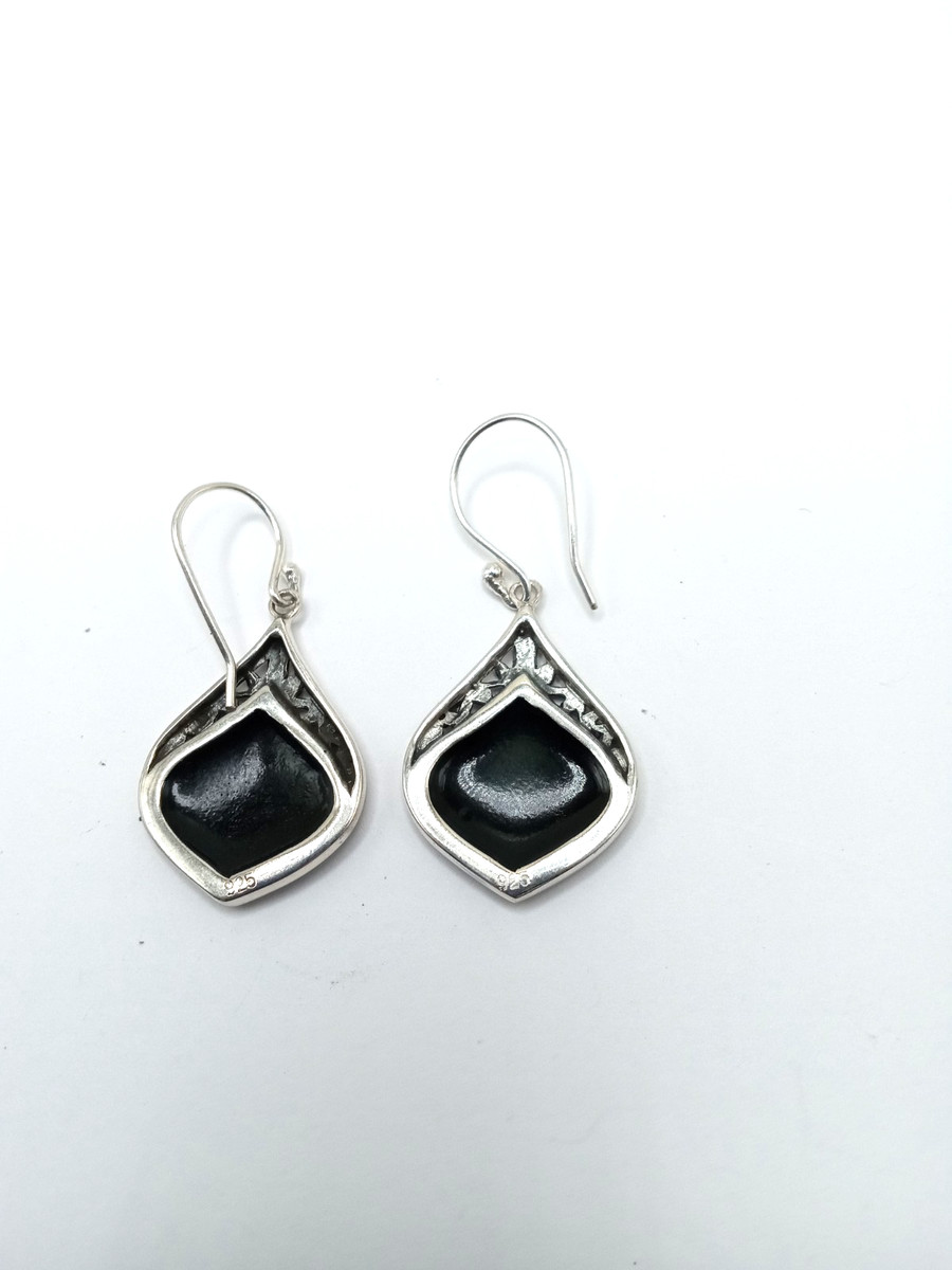 Vtg Sterling Silver Abalone Dangling Pierced Earrings &  Pendant w Bonus Ring View 5
