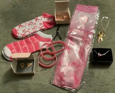Lot of 12 Breast Cancer Awareness Jewelry Necklace Bracelet Scarf Socks Avon