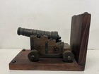 Vintage Cannon Bookends Wood & Metal. Made In Spain. — photo 7