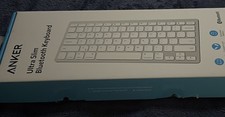 Anker Ultra Slim Bluetooth Keyboard A7726 White QWERTY Portable Extended Battery
